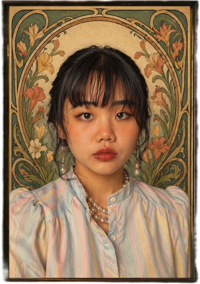 Art Nouveau portrait of Mia Zhang